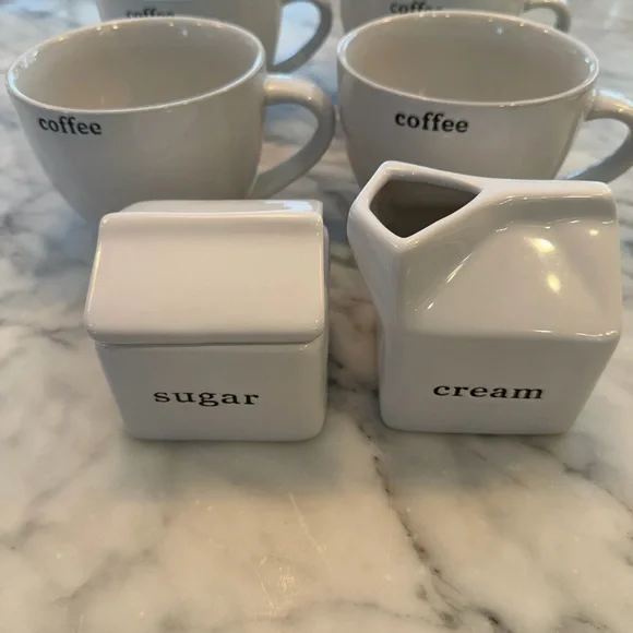 Crate&Barrel Coffee Set including Sugar and Cream Set - Picture 2 of 3